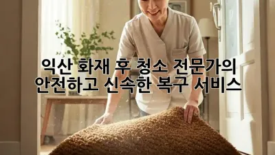 익산 화재 후 청소: 전문가의 안전하고 신속한 복구 서비스